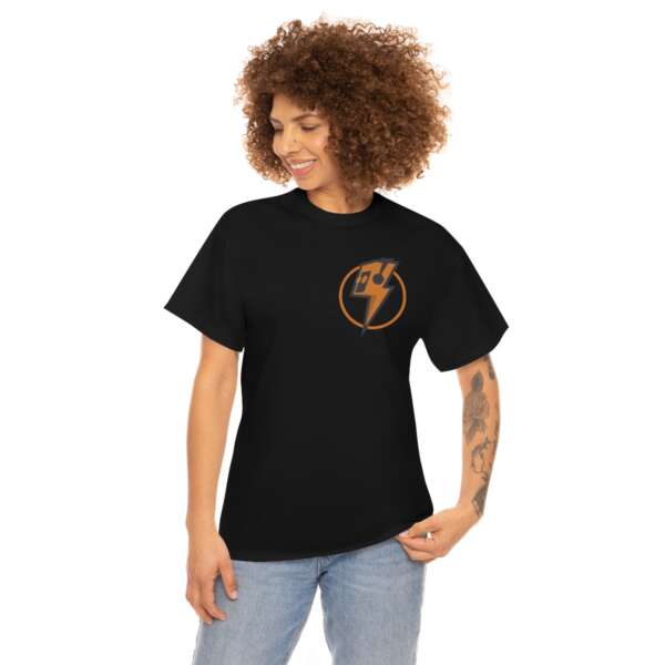 Strikah Orange Lightning Unisex Jersey Short Sleeve Tee - Image 2